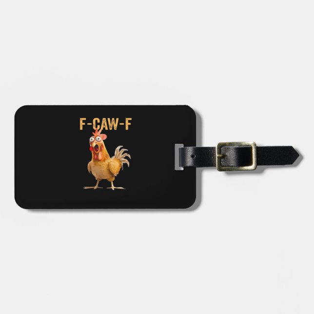 Rolig trendig kyckling F-Caw-F Bagagebricka (Horisontell Framsida)