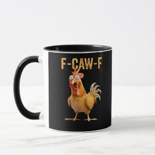 Rolig trendig kyckling F-Caw-F Mugg
