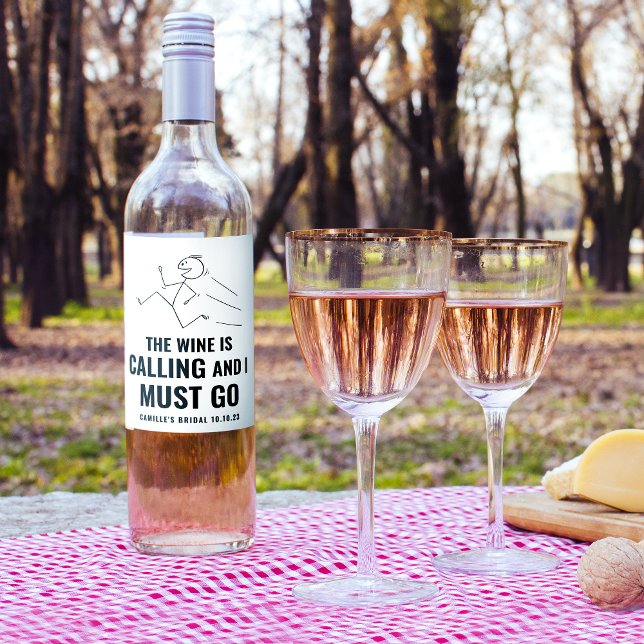 Rolig & Trendig Svart Vin Kallar Vin Etikett (Skapare uppladdad)