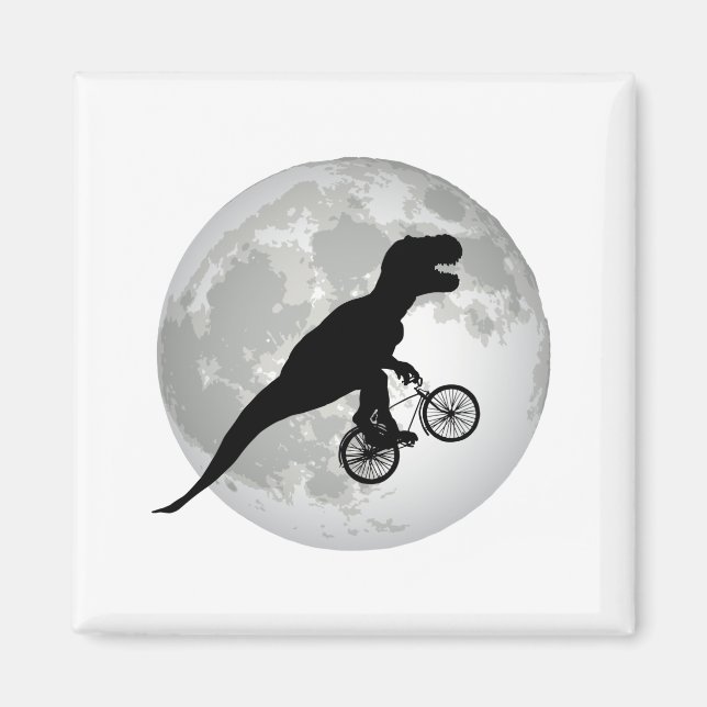 Rolig Trex Flygande Mån Design Magnet (Framsidan)