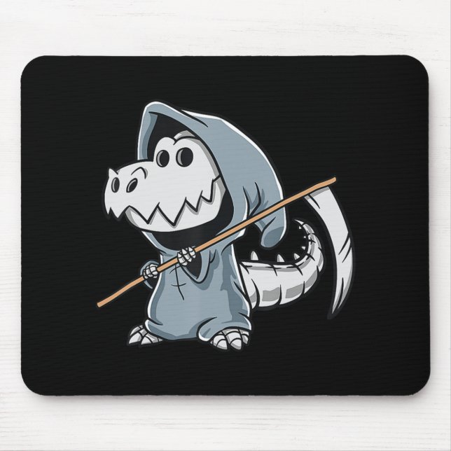 Rolig TRex skelett Dino Grim Reaper Dinosaurie Hal Musmatta (Framsidan)