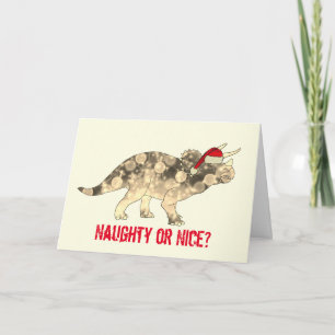 Rolig Triceratops Tomte Jul Dinosaurie Slogan Kort