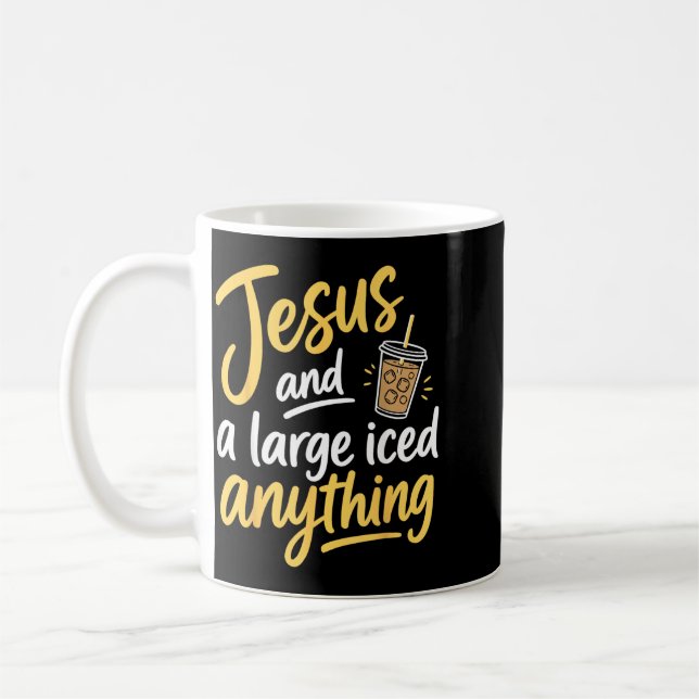 Rolig Troende Jesus Kaffe Kristet Tro Kaffemugg (Vänster)