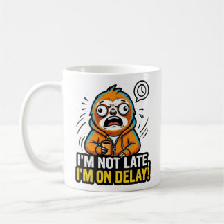 Rolig Trögdjur Kaffe Tröja — Jag Är Inte Sen, Jag Kaffemugg