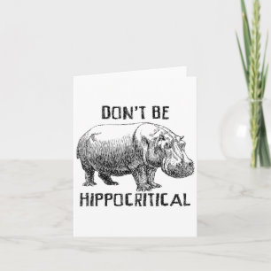 Rolig tröja är inte hippokritisk Hippopotamus Ani Kort
