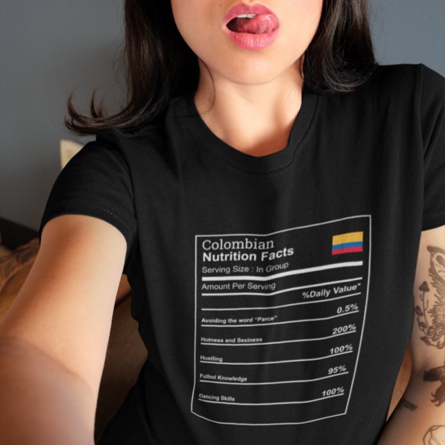 Rolig tröja colombianska näringsfakta (Funny Shirt Colombian Nutrition Facts)