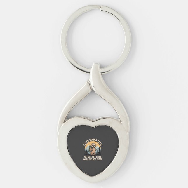 Rolig Tröja För Lutfiskutflykter T-Shirt_2 Twisted Heart Silverfärgad Nyckelring (Framsidan)