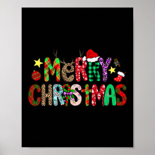 Rolig Tröja Julbelysning Röd Tomtehatt Xmas Fa Poster