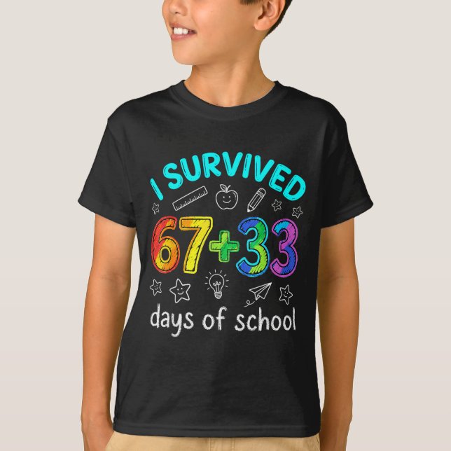 Rolig Tröja Överlevde 100 Dagar 67 Meme (Framsida)