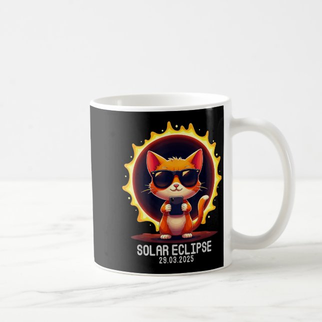 Rolig Tröja Solförmörkelse 03 29 Katt Kaffemugg (Höger)