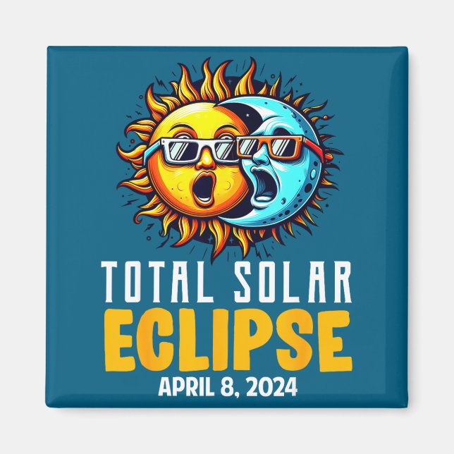 Rolig Tröja Total Solförmörkelse Usa Sol Magnet (Framsidan)