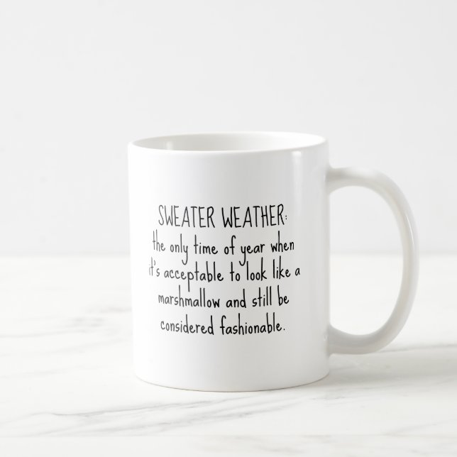 Rolig Tröja Väder Citat Kaffemugg (Höger)