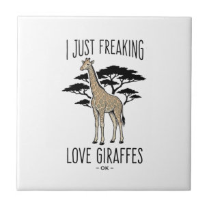 Rolig Tröjdesign med Giraffälskare och Vintage Gra Kakelplatta