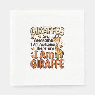 Rolig Tröjdesign med Giraffälskare och Vintage Gra Pappersservett