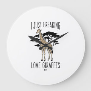 Rolig Tröjdesign med Giraffälskare och Vintage Gra Stor Klocka