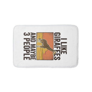 Rolig Tröjdesign med Giraffälskare och Vintagegrav Badrumsmatta