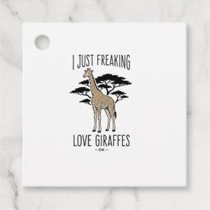 Rolig Tröjdesign med Giraffälskare och Vintagegrav Gåvor Etiketter