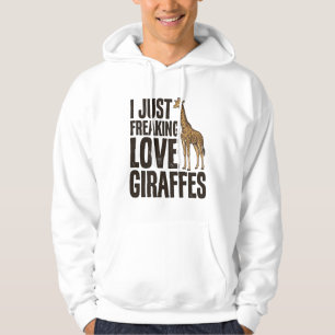 Rolig Tröjdesign med Giraffälskare och Vintagegrav Hoodie