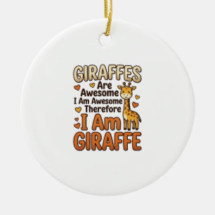 Rolig Tröjdesign med Giraffälskare och Vintagegrav Julgransprydnad Keramik