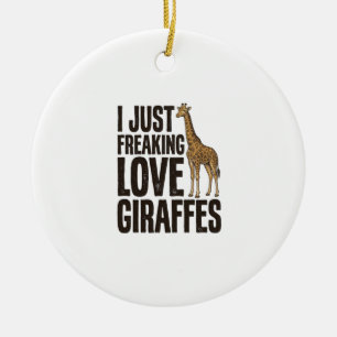 Rolig Tröjdesign med Giraffälskare och Vintagegrav Julgransprydnad Keramik