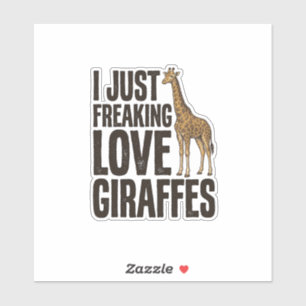Rolig Tröjdesign med Giraffälskare och Vintagegrav Klistermärken