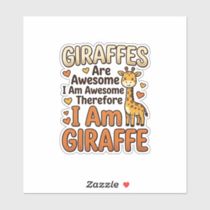 Rolig Tröjdesign med Giraffälskare och Vintagegrav Klistermärken