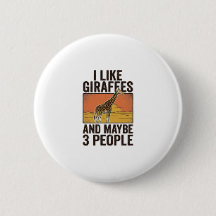 Rolig Tröjdesign med Giraffälskare och Vintagegrav Knapp