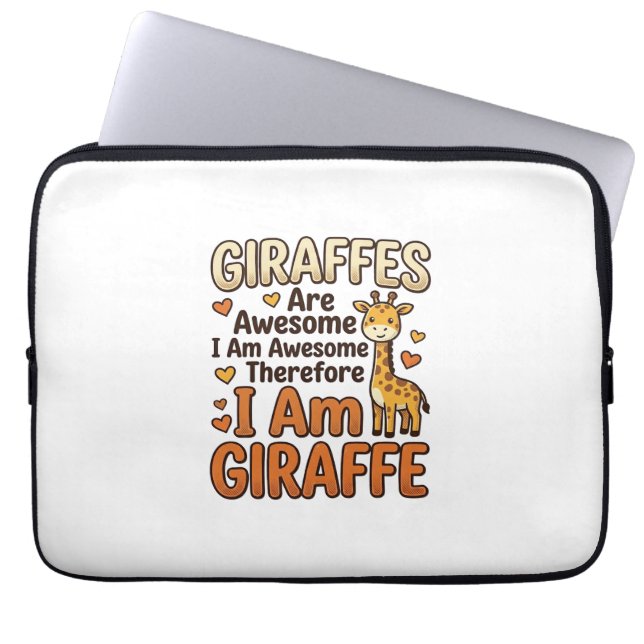 Rolig Tröjdesign med Giraffälskare och Vintagegrav Laptop Fodral (Framsidan)