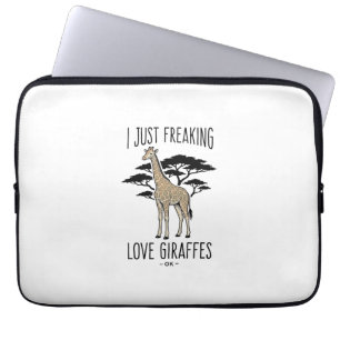 Rolig Tröjdesign med Giraffälskare och Vintagegrav Laptop Fodral