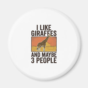 Rolig Tröjdesign med Giraffälskare och Vintagegrav Magnet