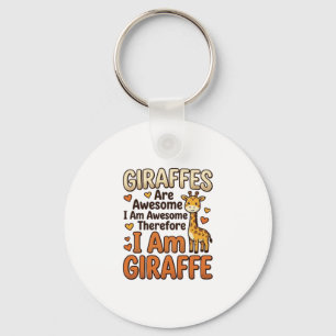 Rolig Tröjdesign med Giraffälskare och Vintagegrav Nyckelring