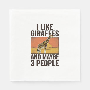 Rolig Tröjdesign med Giraffälskare och Vintagegrav Pappersservett