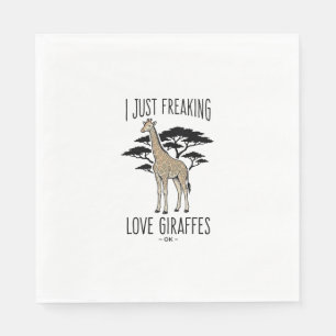 Rolig Tröjdesign med Giraffälskare och Vintagegrav Pappersservett