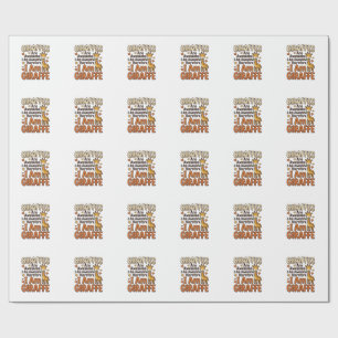 Rolig Tröjdesign med Giraffälskare och Vintagegrav Presentpapper