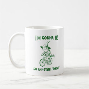 Rolig Trollkarlsgroda som cyklar Sarksatisk Citat Kaffemugg