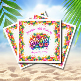 Rolig Tropisk Aloha Födelsedags Luau-fest Pappersservett
