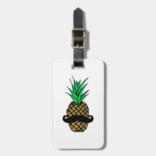 Rolig tropisk ananas med mustasch bagagebricka