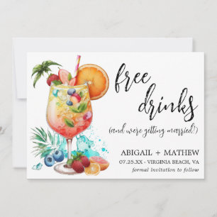 Rolig Tropisk Drink Cocktail Trend Foto Bröllop Spara Datumet