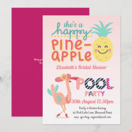 Rolig Tropisk Flamingo Poolparty Rosa Blå Modern Inbjudningar