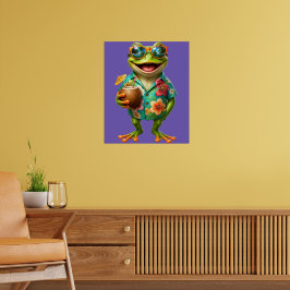 Rolig Tropisk Groda Väggkonsttryck | Färgrik Hawa Poster