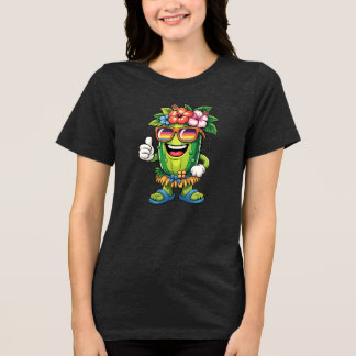 Rolig Tropisk Pickleball Strandstämning Hawaiiansk T Shirt