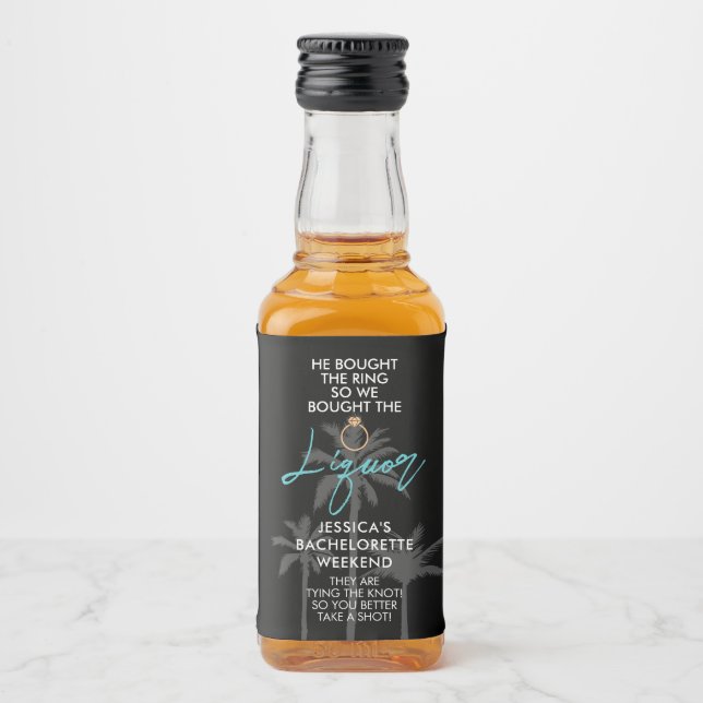 Rolig Tropisk Sängkammarweekend Mini Spritflaska Spritflaskor Etikett (Framsida)