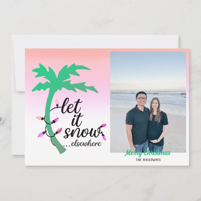 Rolig tropisk strand julkort (Framsida)