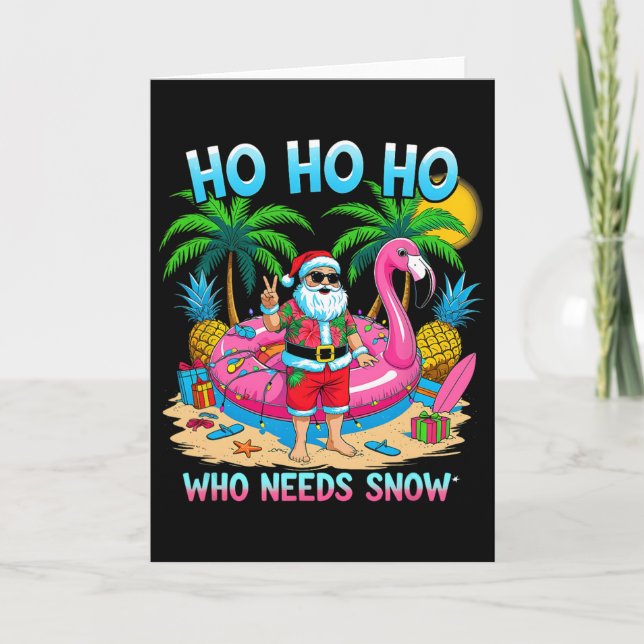 Rolig Tropisk Tomte Julsemester Strandpresent Kort (Framsida)