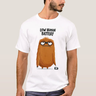 Rolig Trött Lövdjurs Karaktär Present Med Låg Mäns T Shirt