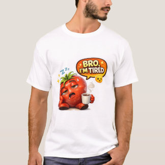 Rolig Trött Tomat Bro Jag är Trött Söt Sömnig Teck T Shirt