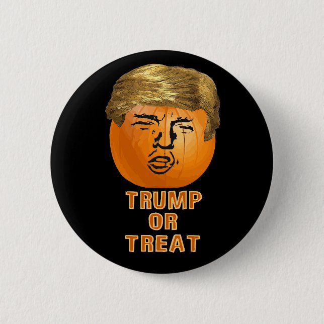 Rolig trumfHalloween Trumpkin pumpa Knapp (Framsida)