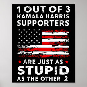 Rolig Trump 1 Av 3 Kamala Harris Anhängare Fe Poster