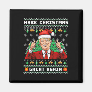 Rolig Trump 2024 Gör julen stor igen ful ugly s Magnet