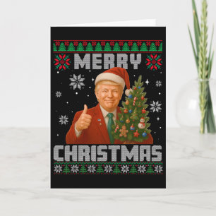 Rolig Trump 2025 God Jul Gran Fult Jul Träd Julpyj Kort